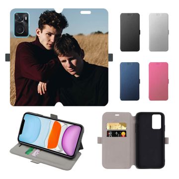 OPPO K10 Leder Flip Case Handyhülle mit eigenem Design und Foto selbst online gestalten