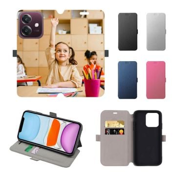 Custom OPPO A3x 4G Leather Full Print Flip Wallet Phone Case with Pictures, Design, Texts, etc.