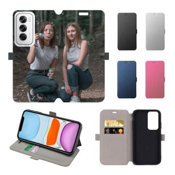 Personalisierte OPPO Reno12 Leder Flip Case Handyhülle mit Foto und Design selbst gestalten