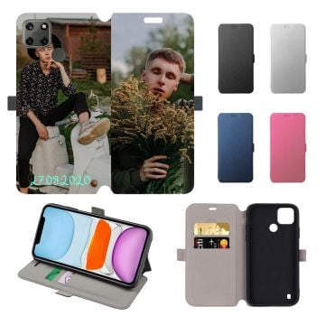 Realme C25Y Leder Flip Case Handyhülle mit eigenem Design und Foto selbst online gestalten