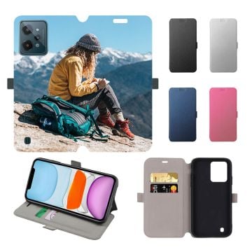 Custom Realme C31 Leather Full Print Flip Wallet Phone Case with Your Photos, Texts, Design, etc.