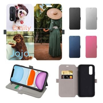 Customized Realme Narzo 30 Leather Flip Wallet Phone Case with Your Own Design, Photos, Texts, etc. - Full Printing