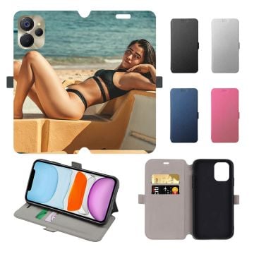 Customized Realme 9i 5G Leather Full Print Flip Wallet Phone Case with Your Own Design, Photos, Texts, etc.