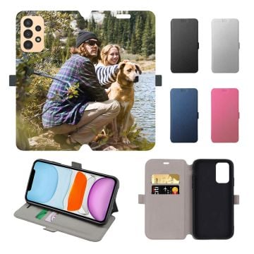 Samsung Galaxy A13 Leder Flip Case Handyhülle mit eigenem Design und Foto selbst machen