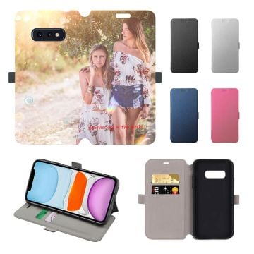 Custom Samsung Galaxy S10 E Leather Flip Wallet Phone Case with Your Photos, Texts, Design, etc. - Full Printing