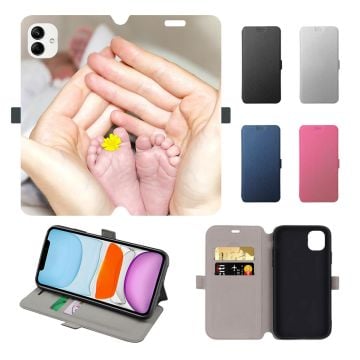 Custom Made Samsung Galaxy A04 Leather Full Print Flip Wallet Phone Case with Your Own Design, Photos, Texts, etc.