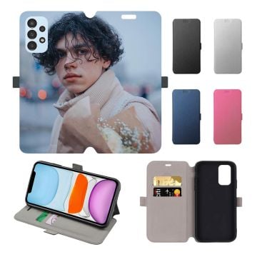 Samsung Galaxy A13 (SM-A137) Leder Flip Case Handyhülle mit eigenem Design und Foto selbst online gestalten