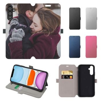 Custom Samsung Galaxy A14 Leather Full Print Flip Wallet Phone Case with Photos, Design, Texts, etc.