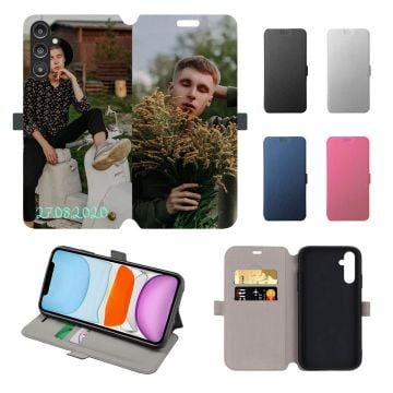 Samsung Galaxy A14 5G Leder Flip Case Handyhülle mit eigenem Design und Foto selbst online machen