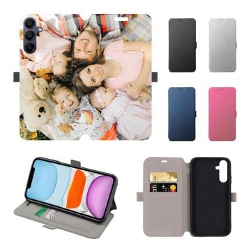 Samsung Galaxy A15 Leder Flip Case Handyhülle mit eigenem Foto selbst online gestalten