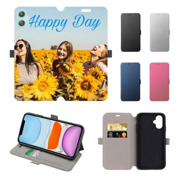 Customized Samsung Galaxy M05 Leather Full Print Flip Wallet Phone Case with Pictures, Design, Texts, etc.