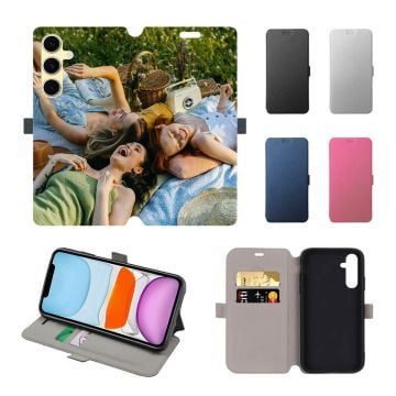 Custom Samsung Galaxy S24 FE Leather Full Print Flip Wallet Phone Case with Pictures, Design, Texts, etc.