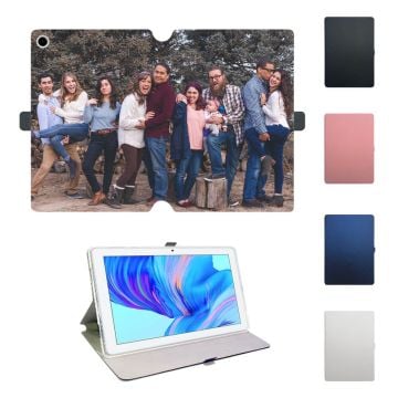 Custom Samsung Galaxy Tab A9+ Leather Flip Tablet Case with Pictures, Name, Design, etc.