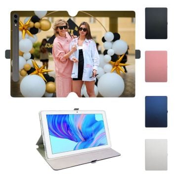 Customized Samsung Galaxy Tab S9+ Leather Flip Tablet Case with Photos, Name, Design, etc.