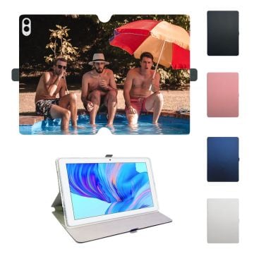 Custom Samsung Galaxy Tab S9 FE+ Leather Flip Tablet Case with Photos, Design, Texts, etc.