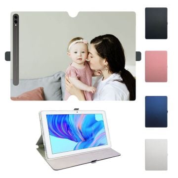 Customized Samsung Galaxy Tab S9 Ultra Leather Flip Tablet Case with Photos, Name, Design, etc.