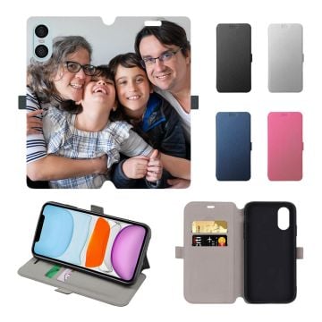 Customized SONY Xperia 10 VI Leather Full Print Flip Wallet Phone Case with Photos, Design, Texts, etc.