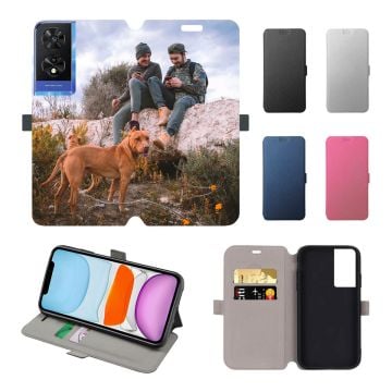 Customized TCL 505 Leather Full Print Flip Wallet Phone Case with Pictures, Name, Design, etc.