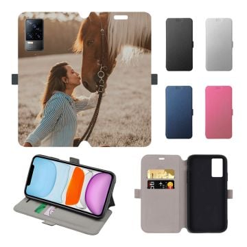 vivo V21e Leder Flip Case Handyhülle mit eigenem Foto und Design selbst machen