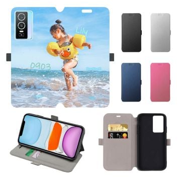 vivo Y76 5G Leder Flip Case Handyhülle mit eigenem Design und Foto selbst online machen