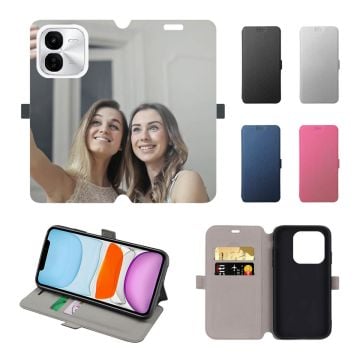 Personalisierte vivo iQOO Z9x Leder Flip Case Handyhülle / Klapphülle mit Foto und Design selber online machen