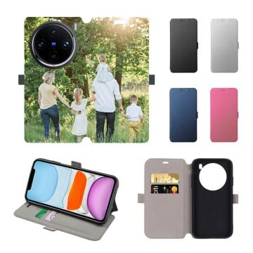 Personalisierte vivo X100s Pro Leder Flip Case Handyhülle mit Foto und Design selbst gestalten