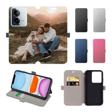 Personalisierte vivo Y100t Leder Flip Case Handyhülle / Klapphülle mit Foto und Design selber online machen