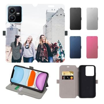 vivo Y22s Leder Flip Case Handyhülle mit eigenem Design und Foto selber online gestalten