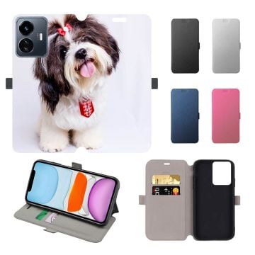 vivo Y77 Leder Flip Case Handyhülle mit eigenem Design und Foto selbst online gestalten