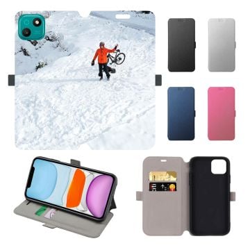 Wiko T10 Leder Flip Case Handyhülle mit eigenem Design und Foto selber online machen
