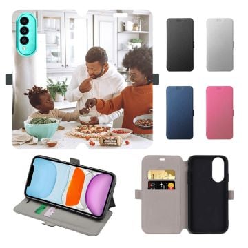 مخصصة Wiko T50 حافظة هاتف جلدية بطباعة كاملة قابلة للطي مع التصميم الخاص بك ، والصور ، والنصوص ، وما إلى ذلك.