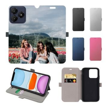 Custom Wiko T20 Leather Full Print Flip Wallet Phone Case with Photos, Design, Texts, etc.