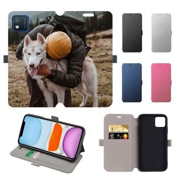 مخصص Wiko Y52 حافظة هاتف جلدية بطباعة كاملة قابلة للطي مع صورك ونصوصك وتصميمك وما إلى ذلك.
