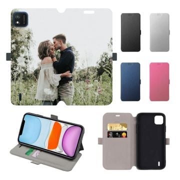 مخصصة Wiko Y62 Plus حافظة هاتف جلدية بطباعة كاملة قابلة للطي مع صورك ونصوصك وتصميمك وما إلى ذلك.