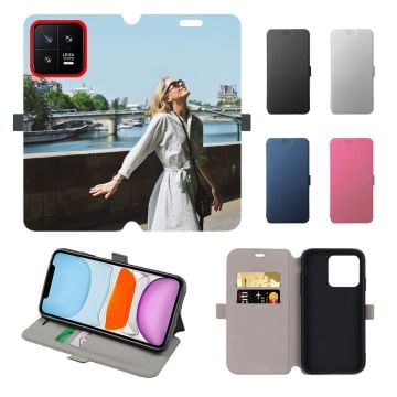 Custom Made Xiaomi 13 Leather Full Print Flip Wallet Phone Case with Your Photos, Texts, Design, etc.