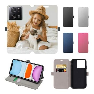 Personalisierte Xiaomi 13T Leder Flip Case Handyhülle mit Foto und Design selbst gestalten