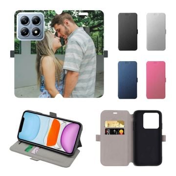 Custom Xiaomi 14T Pro Leather Full Print Flip Wallet Phone Case with Pictures, Name, Design, etc.