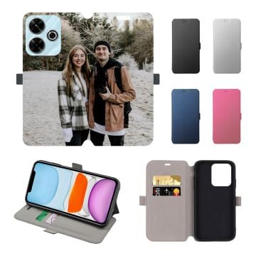 Personalisierte Xiaomi Redmi 13 Leder Flip Case Handyhülle mit Foto und Design selbst gestalten