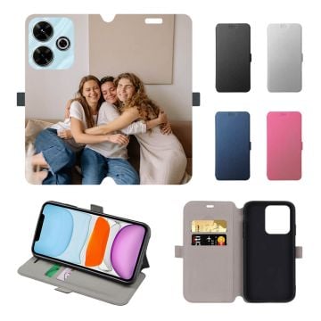 Custom Xiaomi Redmi 13 5G Leather Full Print Flip Wallet Phone Case with Photos, Design, Texts, etc.