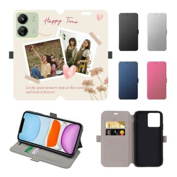 Xiaomi Redmi 13C Leder Flip Case Handyhülle mit eigenem Foto selbst online gestalten