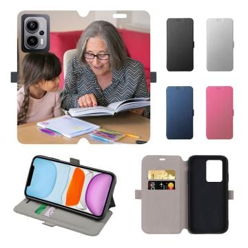 Xiaomi Redmi Note 12T Pro Leder Flip Case Handyhülle mit eigenem Foto selbst online gestalten