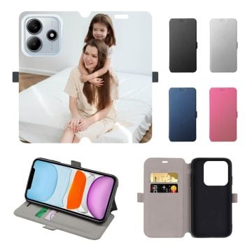 Xiaomi Redmi Note 14 Leder Flip Case Handyhülle mit eigenem Foto selbst online gestalten