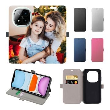 Personalized Xiaomi Redmi Note 14 Pro+ Leather Full Print Flip Wallet Phone Case with Pictures, Design, Texts, etc.