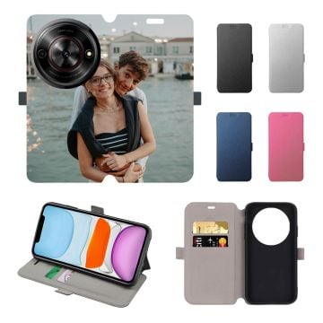 Custom ZTE Blade A75 Leather Full Print Flip Wallet Phone Case with Design, Photos, Texts, etc.
