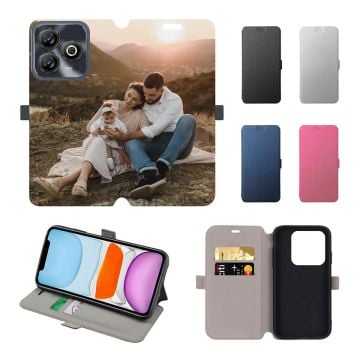 Custom ZTE Blade A75 4G Leather Full Print Flip Wallet Phone Case with Pictures, Name, Design, etc.