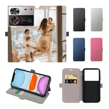 Custom ZTE nubia Z60 Ultra Leather Full Print Flip Wallet Phone Case with Design, Pictures, Texts, etc.