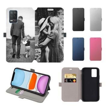 Realme 8 5G Leder Flip Case Handyhülle mit eigenem Design und Foto selbst gestalten