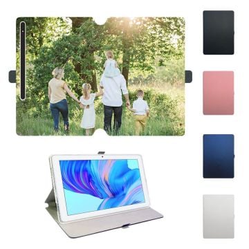 شخصية Samsung Galaxy Tab S8+ حافظة جلدية قابلة للطي مع صورك ونصوصك وتصميمك وما إلى ذلك.