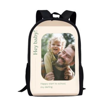 Personalisierte Geschenke zur Einschulung - 17-Zoll-Studentenrucksack mit Foto selbst online gestalten und bedrucken