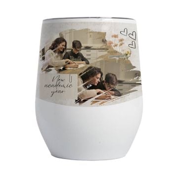 Regali personalizzati per l'iscrizione alla scuola - Tazza a guscio d'uovo in acciaio inossidabile da 12 OZ personalizzata con foto